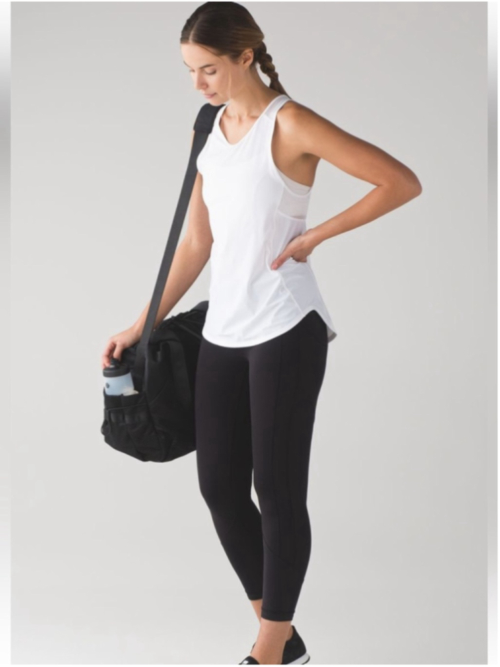 Lululemon Sculpt Tank II mesh panels flowy 
White (First Release) sz sm